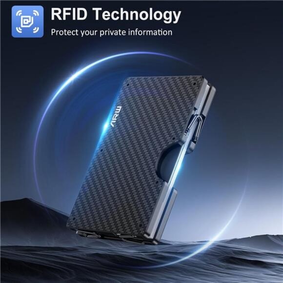 Men Slim Metal Money Clip Wallet, RFID Blocking Aluminum Cash Credit Card Holder - Picture 4 of 7